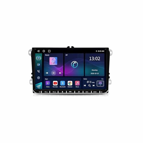 Auto Doppel Din Auto-Navigation für VW Volkswagen Sharan Tiguan Touran Amarok mit Bluetooth Fm Radio, Mirror Link, USB, Aux, Bluetooth Unterstützt Tpms Lenkradsteuerung, 4 Kern 1G+16G