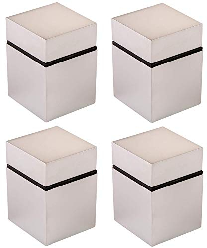 SOTECH 4 Stück Regalhalter Cube Chrom matt Glasbodenträger Bodenträger
