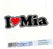 INDIGOS UG Auto Aufkleber I Love Mia 15 cm - Autoaufkleber - KFZ Sticker selbstklebend - für Motorrad, Fenster oder Heckscheibe - wetterfest & UV-beständig Sticker mit Namen von Mann Frau Kind