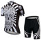 Radtrikot-Set für Herren, Fahrradtrikot und Shorts mit Gelpolster, Größe S - 5XL, atmungsaktiv, schnelltrocknend - Schwarz - Mittel