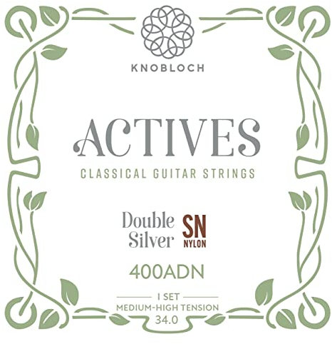 KNOBLOCH STRINGS - Cuerdas de Guitarra Española | 400ADN - ACTIVES Doble Plata Nylon | Tensión Media-Alta 34.0 | Graves Brillantes | Agudos Equilibrados | Juego de cuerdas para Flamenca y Clásica