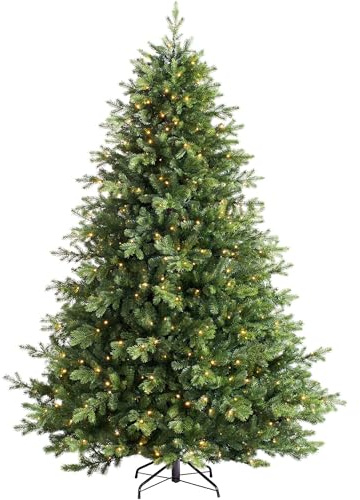 WeRChristmas Prelit Balsam Fir Christmas Tree with 800 Chasing Warm LED Lights, Multi-Colour, 8 feet/2.4m