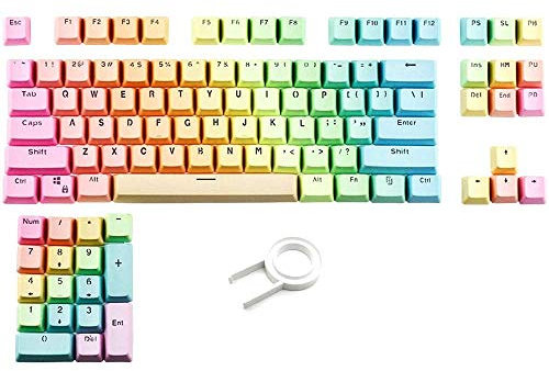 Copritasti Doubleshot PBT, 104 tasti con copritasti colorati Shine Through, set di tasti PBT con profilo OEM per switch Cherry Mx e tastiera da gioco meccanica standard