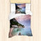ABAKUHAUS Kroatien Bettbezug Set für Einzelbetten, Sonnenaufgang Dämmerung Calmness, Milbensicher Allergiker geeignet mit Kissenbezug, 135 cm x 200 cm - 80 x 80 cm, Mehrfarbig