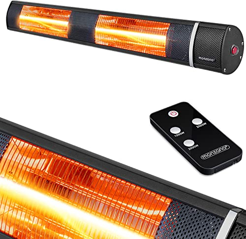 Monzana® Stufa Elettrica a Infrarossi 3 Livelli di Calore 3000W Inclinabile 90° Telecomando App Riscaldamento Esterno