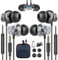 HOISTAC Auricolari con Filo, Auricolari, Cuffie in-Ear con Microfono,Cuffiette Magnetici Sport, Isolamento del Rumore,Alta Definizione, Bassi Potenti, per Huawei, Samsung, Xiaomi, OPPO etc(2 pack)