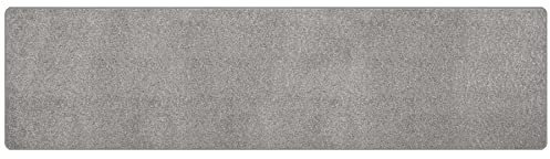 Primaflor Kurzflor Wohnzimmerteppich - Mumbai, Silber, 80x300 cm, Viele Größen und Farben, Moderner Teppich für Kinderzimmer, Arbeits- und Schlafzimmer, Fußbodenheizung geeigneter Teppichläufer