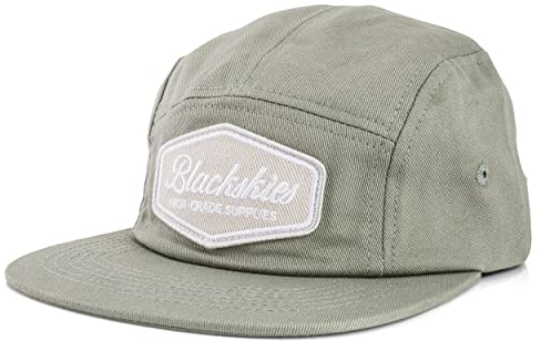 Blackskies® Oasis 5-Panel Cap | Herren Damen Unisex Baseball Mütze | Kappe Basecap Verstellbar Surf Skate Basecap Camper Salbeigrün-Grau