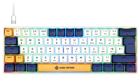 UK-Layout 60% mechanische Gaming-Tastatur Typ C kabelgebunden Farbsublimation PBT-Tastenkappen RGB-LED-Hintergrundbeleuchtung wasserdichte USB-Tastatur volles Anti-Ghosting für Computer/PC/Laptop/MAC