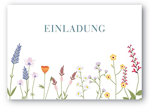 Meridian Design Einladungskarten, Premium Klappkarten im 10er Set mit Umschlägen für Geburtstag, Hochzeit, Taufe, Konfirmation, Kommunion, Feste, Jubiläum