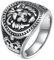 JewelryWe Löwe Ring Siegelring Herren: Silber Edelstahl Herren-Ring Retro Löwenkopf König Krone Fingerring Gothic Biker Band Bandring Punk Rock Tier Schmuck 1,8cm Breit für Männer Junge Größe 62