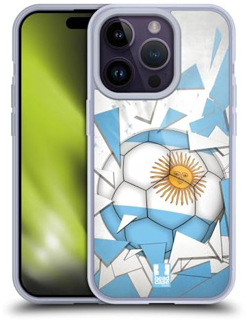 Head Case Designs Argentina Disyuntor de fútbol Caso Funda de Gel Suave Compatible con Apple iPhone 14 Pro