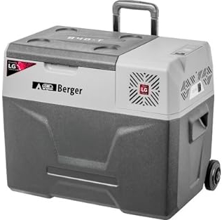 BERGER Kompressor Kühlbox B40-T 39 L │ 12V, 24V, 230V Stecker │ Elektrische Auto Kühlbox mit Rollen │Mobile Kompressorkühlbox leise & leicht │ ideal für Camping,Garten & Festival