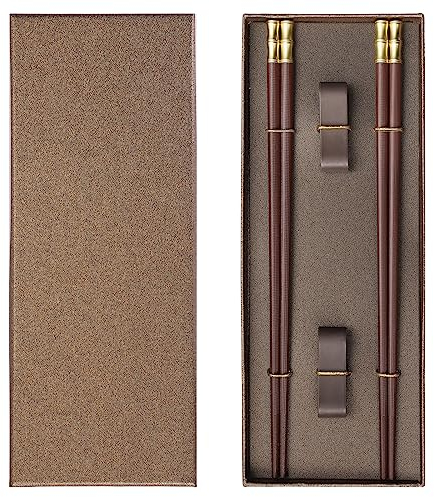 Bacchette Riutilizzabili Cinese Stile Giapponese Bacchette e Portabacchette Regalo Set Lavastoviglie-Safe 2 Coppie di Fibra di Vetro Bacchette Set