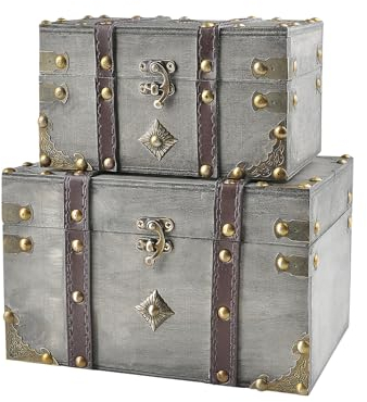 Trendy Boy 2 pcs/Set Vintage Handmade Storage Box - Vintage Wooden Storage Box (301-Combo5)