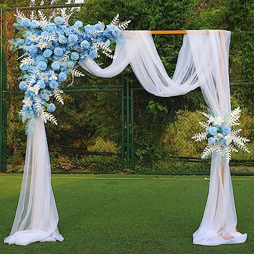 Junhui Hochzeitsbogen Deko Tüllstoff 160 * 600cm, Weiß Tüll Foto Hintergrund Hochzeit Vorhang Deko, Transparent Hochzeitsbogen Gardinen Freihanddeko Dekoration, 1 Stück