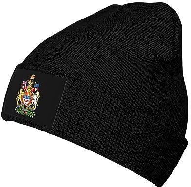 Peiyeety Wappen von Kanada Strickmütze Mütze Mann Damen Sport Warm Trendy Classic Watch Caps Schwarz
