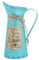 Cabilock Vase Rustique Chics Vase en Métal Galvanisé Pot à Lait Vintage Pichet Vase à Fleurs Décoratif Ferme Arrosoir Vase pour Cuisine Maison Salle de Bain Bleu