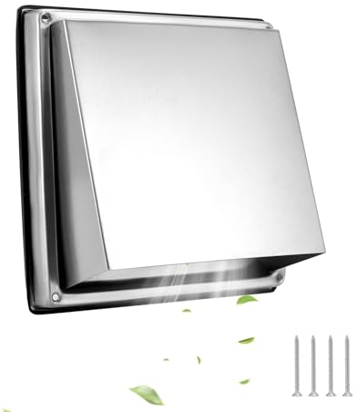 QWORK® Grille de Ventilation 100mm avec Clapet - Acier Inoxydable 304 - pour Hottes, Salles de Bain, Climatisation, Sèche-linge