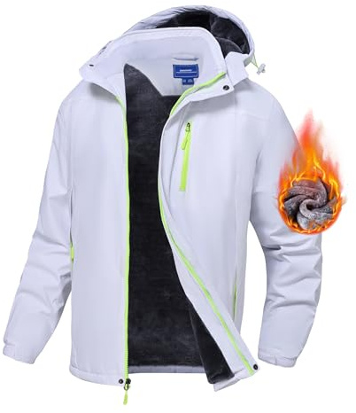 Zoofly Skijacke Winterjacke Herren Warm Wasserdicht Outdoor jacken für Männer Winddicht Snowboardjacke mit Abnehmbarer Kapuze
