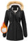FemiChic Cappotto Donna Invernale Giubbotto Parka in Pelliccia Caldo Giacca con Cappuccio Giacche Casual Cappotti Invernali Foderato in Pile Inverno Outdoor(Nero,XXL)