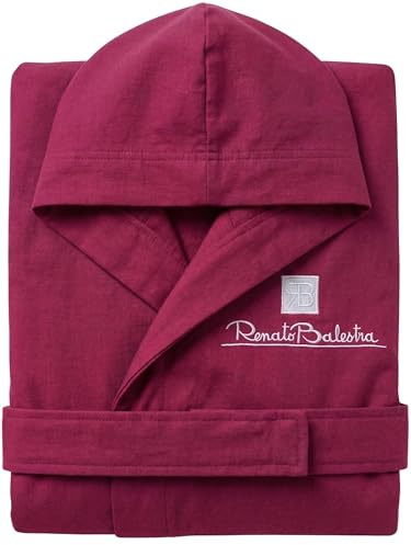o-day Renato Balestra Peignoir en microfibre pour homme et femme peu encombrant, unisexe, avec capuche, poches et ceinture, idéal pour voyage, piscine, salle de sport légère et douce