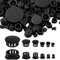Bouchon à Trou en Plastique, 5/6/8/10/13/25mm Cache-Vis pour Trous de Perçage, Capuchons de Verrouillage à Clipser pour Chaises, Armoires, Meubles, Maison, Cuisine (155PCS, Noir)