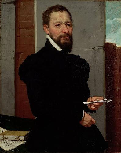 MHFFDYIV Bekannt Leinwand Wandkunst Muster auf Leinwand Professor für Rhetorik an der Universität Genua und Sekretär der Republik von Battista Moroni Modern Kunstdrucke für Office Home Decor 60x90cm