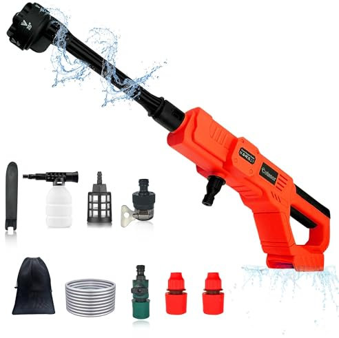 Cordless Pressure Washer for Milwaukee 18V Battery 650PSI Portable Power Washer 48-11-1850,Power Washer with 6 in 1 Nozzle for Car Cleaning (Battery Not Included)