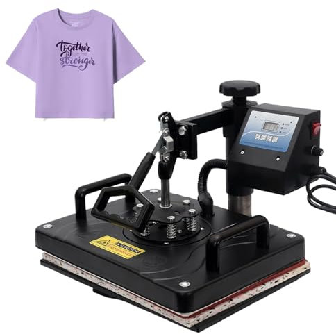 QLXYYFC Heat Press 12x15 in 5 in 1 Heat Transfer Machine with 30 OZ Tumbler Attachment 360° Swing Away Hat and Mug Heat Press for T Shirts/Tumbler/Mug/Cap/Plate(1pcs)