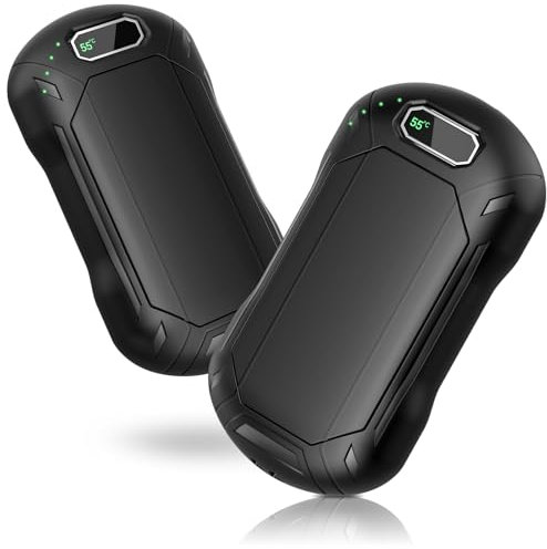 Kssvzz 2er Set Handwärmer Elektrisch, Magnetische Handwärmer USB Heizung 6000mAh, Taschenwärmer WiederverwendbarUltra Leicht & Dünn für Weihnachten, Camping, Jagd, Golf, Lang Anhaltende