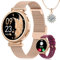 SWGOTA Smartwatch Damen, 1.27 HD Armbanduhr mit Telefonfunktion Menstruationszyklus/Herzfrequenz/Schlafmonitor/SpO2, 120+ Sportmodi IP68 Schrittzähler für iOS Android Geschenke für Frauen Gold