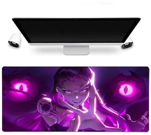 Tapis de souris VALORANT –Reyna Format étendu 900 x 400 mm, surface lisse imperméable, base antidérapante, bords renforcés, parfait pour joueurs, créateurs et configurations de bureau