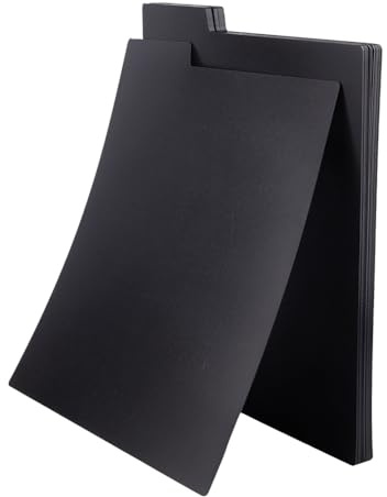 DICOSMETIC 20Pcs Vinyl Record Dividers Bulk Plastic Record Guides 13x12 Inch Vinyl Separators with Tabs Black Blank LP Dividers for DVD Albums Storage and Protection
