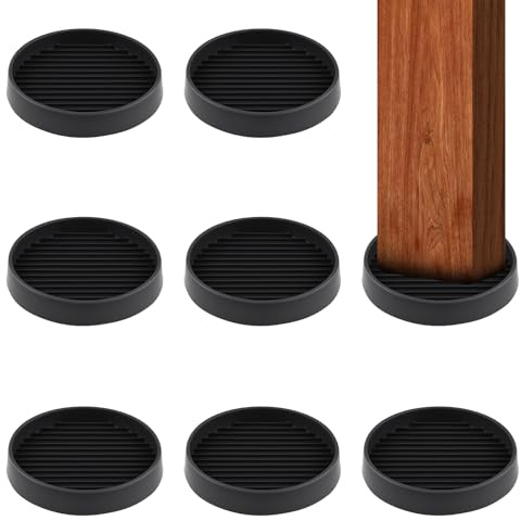 Rubber Castor Cups 3 IN, 8 PCS Carpet Protector Cups, Non Slip Furniture Coasters, Furniture Pads Round, Sofa Feet Protectors for Wooden Floors