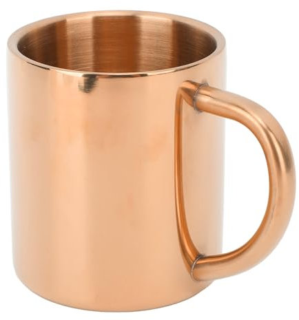 AKLOSIPY Tazza di Tazza di Tazza da caffè 304 Colorare Tazza di caffè in Acciaio Grande Acido Doppia w Tazza Isolata con Manico per tè K D 220ml (Rosa oro 220 ml)