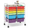 GiantexUK 4/6/12 Drawers Storage Trolley, Multipurpose Utility Rolling Cart on Wheels, Plastic Shelving Organizer Unit for Home Office Hairdressing Salon (Rainbow, 12 Drawers)