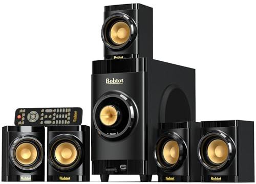 Bobtot Sistema Home Theater Piccolo Subwoofer 4 200W 5.1/2.1 Canali Surround Sound System con HDMI ARC Optical Bluetooth Input