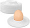 WEFHEF 8 Pcs Coquetier Oeuf Ø 9,5 cm, Porte Oeuf Individuel Empilable, Support Oeuf à la Coque Blanc, Porte-Oeufs Plastique Lavables au Lave-Vaisselle, pour Réunions de Famille Restaurants Banquets