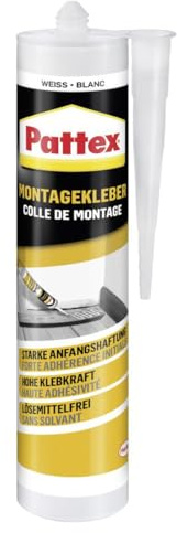 Montagekleber Weiß – Alleskleber für Metall Holz Stein PVC Kunststoff, starke Anfangshaftung, elastisch & spaltfüllend, innen & außen, wetterfest, lösemittelfrei, Temperaturbeständig (1 x 400g)