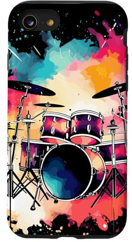 Batterie Color Splotch Instrument de musique Coque pour iPhone SE (2020) / 7 / 8