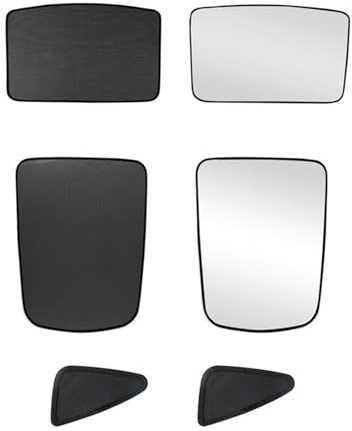 Aputoxz Tesla Model 3 Sonnenschutz, 6-teiliges Set für Vorder- und Rückseite, Glasdach-Sonnenblenden mit dreieckigen Fensterabdeckungen und UV-Wärmedämmungsfolien, passend für Tesla Model 3 2021–2023