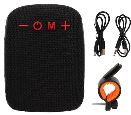 Culnflun Bike Bluetooth -Lautsprecher, ABS Cycling tragbarer drahtloser Lautsprecher Support Memory Card Radio Wearable Outdoor BT Sound mit Fahrradhalterung Schwarz zum Reiten (Schwarz)