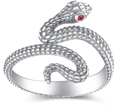 YAFEINI Schlangenring, 925er Sterlingsilber, offener Schlangenring, Tierschmuck, Vintage-Geschenke für Männer und Frauen