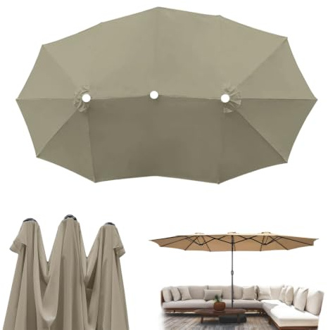 DUYULIANG Sombra Extragrande Tela Sombrilla De Patio Grande, Toldo De Recambio Parasol Para Terraza Playa Piscina Terraza Exterior, Cubierta De Paraguas Triple For Mercado Al Aire Libre(Topaz)