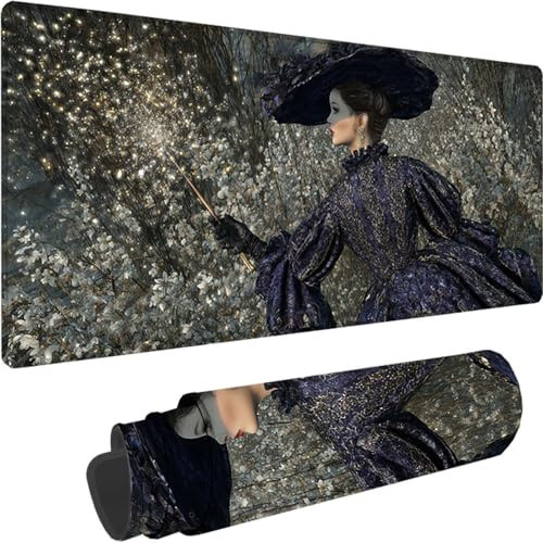 Noir Tapis de Souris Gaming 1500x800x3 mm Grand Tapis de Souris XXL, Dessin Animé Mouse Pad à Bords Cousus, Lavable, Base en Caoutchouc Antidérapante Mousepad Gaming Accessoire pour Gamer, PC z-1306