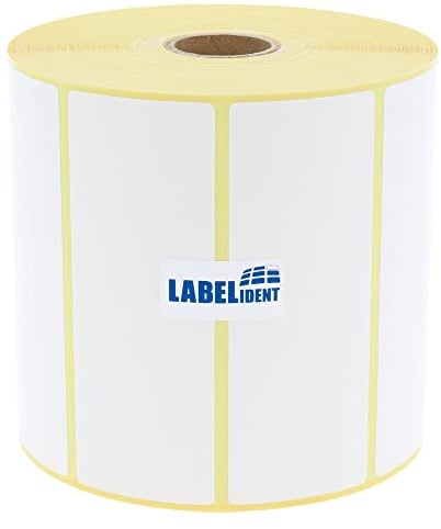 Labelident Papier Etiketten 102 x 38 mm - 1.790 Etiketten auf Rolle, Zebra formatgleich, stark selbstklebend für Thermotransferdrucker