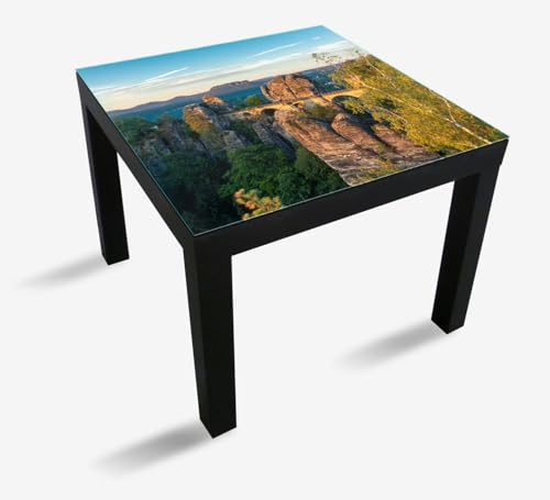 Wallario Glasplatte, Schutzplatte 55 x 55 cm - geeignet für IKEA Lack Tisch, für Beistelltisch/Couchtisch, Steinerne Brücke in der Landschaft