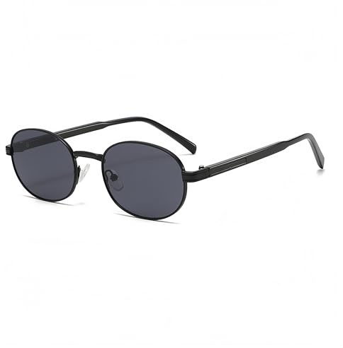 WDZAYXC Retro Ovale Sonnenbrille für Damen und Herren | Vintage Metallrahmen, UV400-Schutz