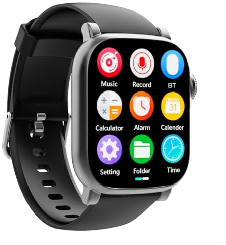 GANCEI 201 HD Touchscreen Smart Watch with MP3 Music Player, Video Playback & Speaker, Metal Sports Wristwatch for Running Gym Travel, Black(Black Gray 32GB)
